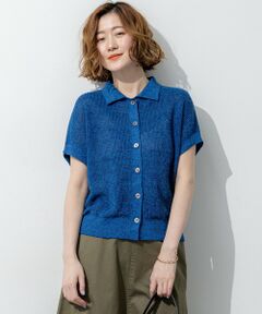 23区 / ニジュウサンク ニット・セーター | ピュアリネン ハーフスリーブ ポロニット