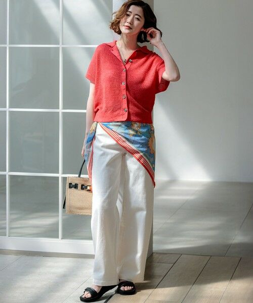 23区 / ニジュウサンク ニット・セーター | ピュアリネン ハーフスリーブ ポロニット | 詳細1