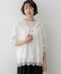 23区 / ニジュウサンク パーカー | シャイニーシアーニット ジップアップ パーカー