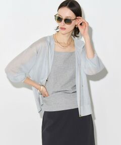 23区 / ニジュウサンク パーカー | シャイニーシアーニット ジップアップ パーカー