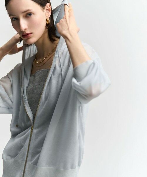 23区 / ニジュウサンク パーカー | シャイニーシアーニット ジップアップ パーカー | 詳細20