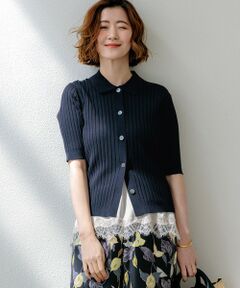 23区 / ニジュウサンク ニット・セーター | ワイドリブ 五分袖 ポロニット