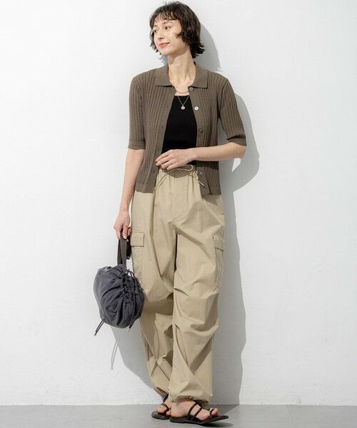 23区 / ニジュウサンク ニット・セーター | ワイドリブ 五分袖 ポロニット | 詳細1