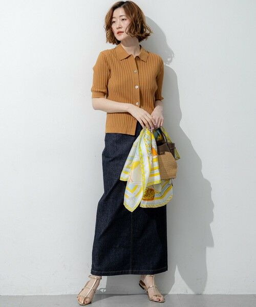 23区 / ニジュウサンク ニット・セーター | ワイドリブ 五分袖 ポロニット | 詳細10