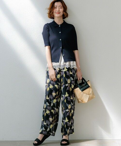 23区 / ニジュウサンク ニット・セーター | ワイドリブ 五分袖 ポロニット | 詳細14