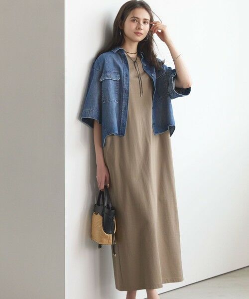 23区 / ニジュウサンク ロング・マキシ丈ワンピース | 【SLOW/一部店舗限定】ヴィンテージライクジャージー T ワンピース（モカ）