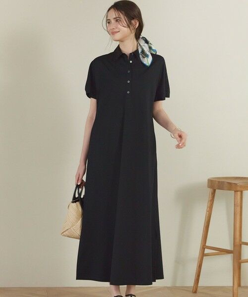 23区 / ニジュウサンク ロング・マキシ丈ワンピース | 【SLOW/一部店舗限定】ファンクショナル ポロ ワンピース（ブラック）