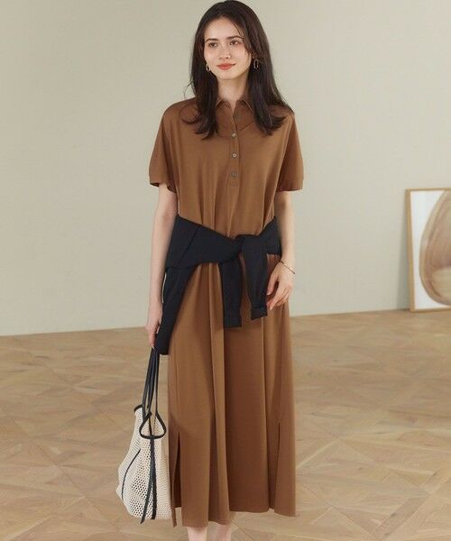 23区 / ニジュウサンク ロング・マキシ丈ワンピース | 【SLOW/一部店舗限定】ファンクショナル ポロ ワンピース（アースブラウン）