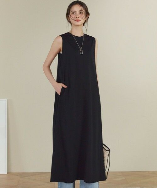 23区 / ニジュウサンク ロング・マキシ丈ワンピース | 【SLOW/一部店舗限定】ファンクショナル ノースリーブ ワンピース（ブラック）