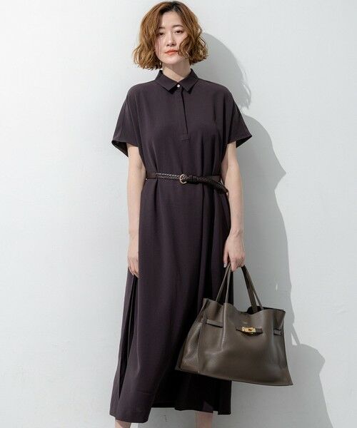 23区 / ニジュウサンク ロング・マキシ丈ワンピース | ドライ2WAYツイル ワンピース（ダークブラウン系）