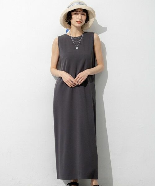 23区 / ニジュウサンク ドレス | ダブルフェイスジャージー Iラインワンピース（グレー系）
