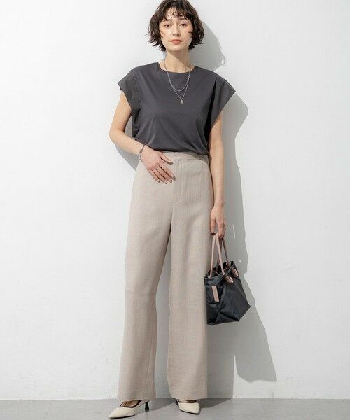 23区 / ニジュウサンク その他パンツ | リネンライクグロッシー ワイドパンツ | 詳細3