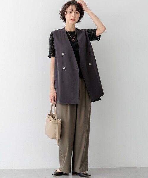 23区 / ニジュウサンク その他パンツ | ナチュラルスラブストレッチ ワイドパンツ | 詳細23