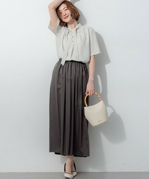 23区 / ニジュウサンク ミニ・ひざ丈スカート | シルキーサテン ギャザースカート | 詳細2