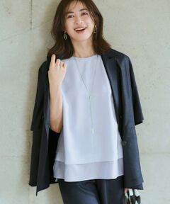 23区 / ニジュウサンク その他アウター | リネンライクグロッシー ハーフスリーブ ダブル ジャケット
