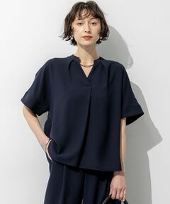 23区 / ニジュウサンク カットソー | ストレッチジョーゼット キーネック ブラウス
