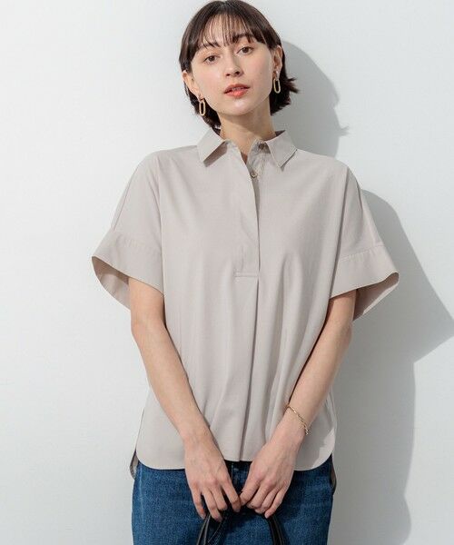 23区 / ニジュウサンク カットソー | ファインツイストポンチ スキッパー カットソー（ベージュ系）