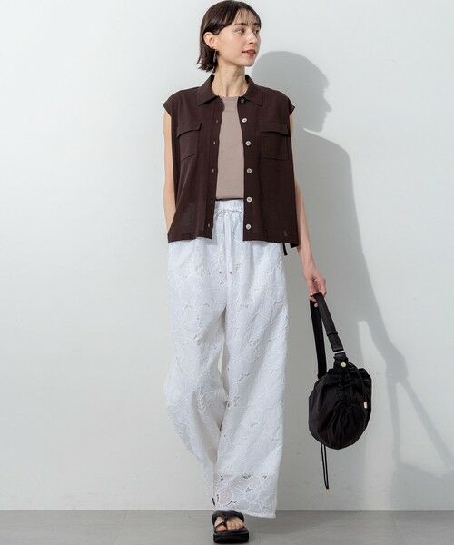 23区 / ニジュウサンク ニット・セーター | ハイツイストコットン スリーブレス ポロ ニット | 詳細11