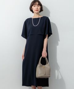 23区 / ニジュウサンク ロング・マキシ丈ワンピース | ストレッチジョーゼット ケープ風ワンピース