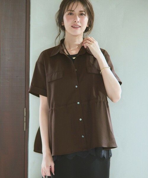 23区 / ニジュウサンク シャツ・ブラウス | 【WEB&一部店舗限定】サスティナクールブッチャー ミリタリー シャツジャケット（ダークブラウン系）