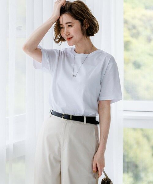 23区 / ニジュウサンク カットソー | シルキータッチ ベーシック Tシャツ（ホワイト系）