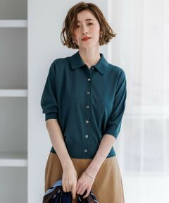 23区 / ニジュウサンク ニット・セーター | ヴィスコースストレッチ ポロニット カーディガン