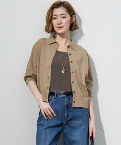 23区 / ニジュウサンク ニット・セーター | ヴィスコースストレッチ ポロニット カーディガン