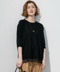 23区 / ニジュウサンク ニット・セーター | ヴィスコースストレッチ レースコンビ ドルマン ニット