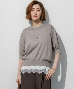 23区 / ニジュウサンク ニット・セーター | オータムメタリック パフスリーブ ニット Tシャツ