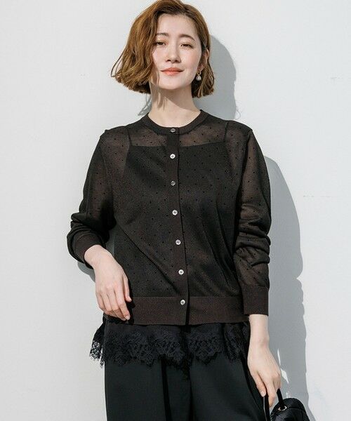 23区 / ニジュウサンク ニット・セーター | 【WEB&一部店舗限定カラーあり】シアードット クルーネック カーディガン（ダークブラウン系）