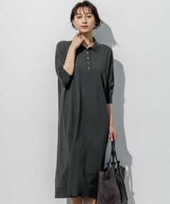 23区 / ニジュウサンク ミニ丈・ひざ丈ワンピース | ヴィスコースストレッチ ポロ ニット ワンピース