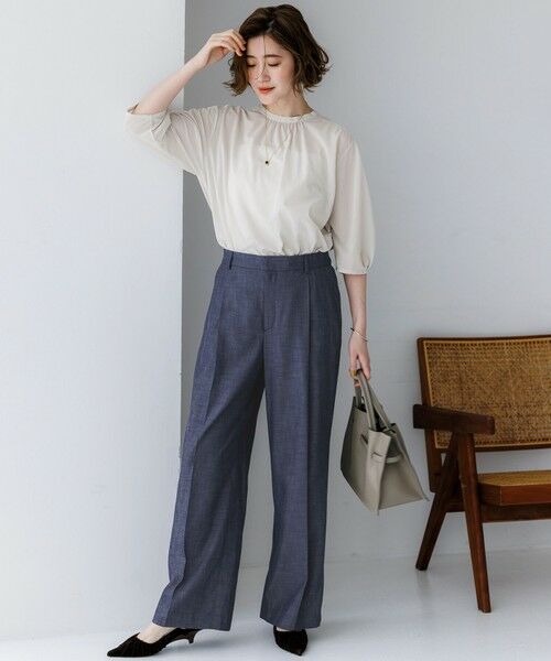 23区 / ニジュウサンク その他パンツ | デニムライクキュプラミックスワイド パンツ | 詳細3