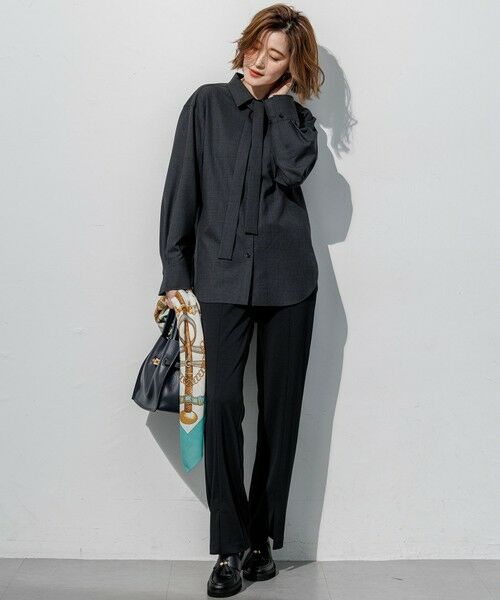 23区 / ニジュウサンク シャツ・ブラウス | TWマットクロス ボウタイデザイン シャツ | 詳細4