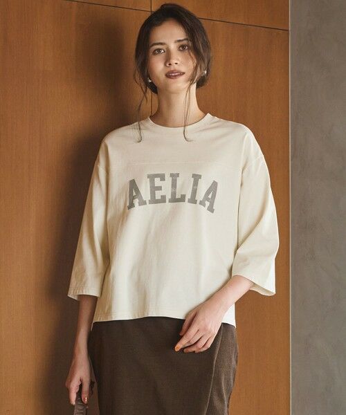23区 / ニジュウサンク カットソー | 【SLOW/一部店舗限定】リラックス ロゴTシャツ（オフホワイト系）