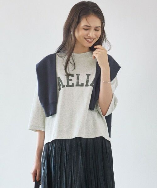 23区 / ニジュウサンク カットソー | 【SLOW/一部店舗限定】リラックス ロゴTシャツ（トップグレー系）