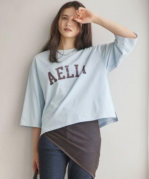 23区 / ニジュウサンク カットソー | 【SLOW/一部店舗限定】リラックス ロゴTシャツ（サックス系）