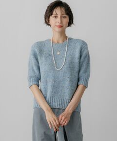 23区 / ニジュウサンク ニット・セーター | マーブルカラーファンシー ハーフスリーブ ニット