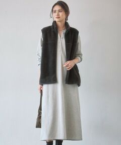 23区 / ニジュウサンク ロング・マキシ丈ワンピース | 【SLOW/一部店舗限定】ヴィンテージライクテリー ヘンリーネック ワンピース