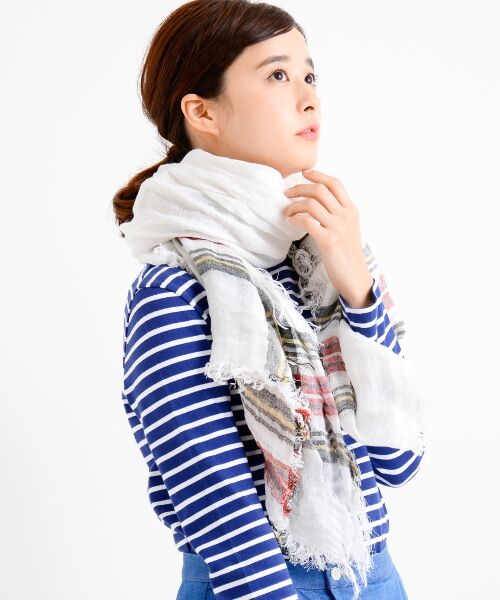 ＊＊NIMES / ニーム マフラー・ショール・スヌード・ストール | AGO チェックストール（アカ）