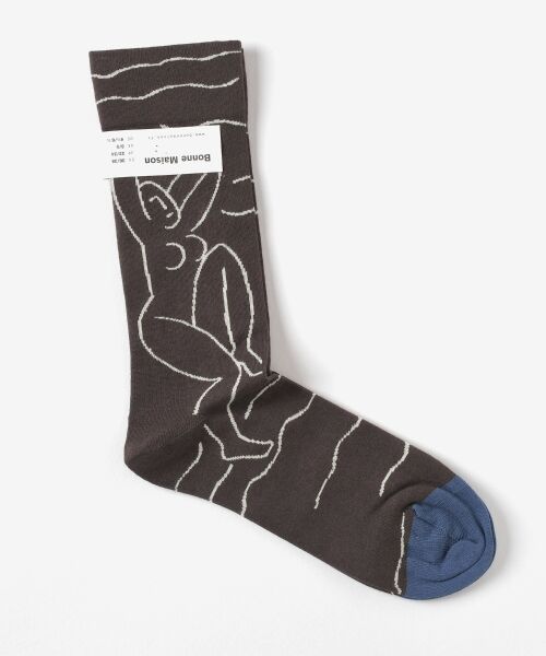 ＊＊NIMES / ニーム ソックス | Bonne Maison Nue（チャコールグレー）