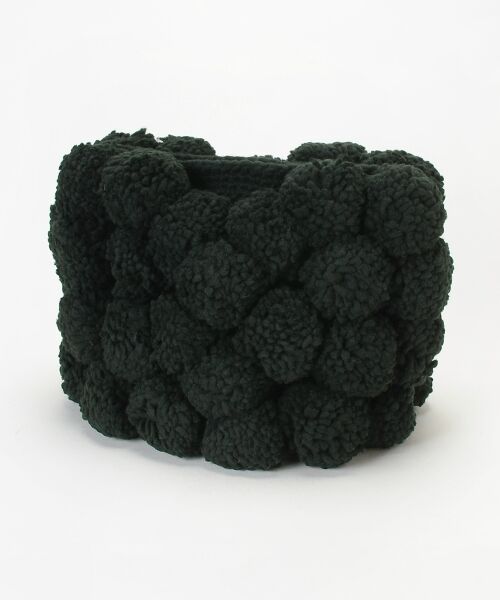＊＊NIMES / ニーム マフラー・ショール・スヌード・ストール | PERU KNIT ポンポンBAG S（ダークオリーブ）