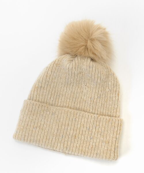 ＊＊NIMES / ニーム マフラー・ショール・スヌード・ストール | ROBERT MACKIE ポンポン付ニット帽（オフ）