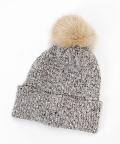 ＊＊NIMES / ニーム マフラー・ショール・スヌード・ストール | ROBERT MACKIE ポンポン付ニット帽（ベージュ）