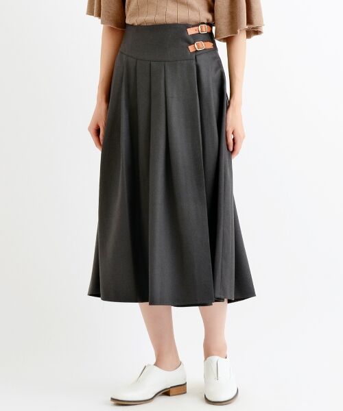 ＊＊NIMES / ニーム ミニ・ひざ丈スカート | ONEIL OF DUBLIN ソフトプリーツSK（チャコールグレー）