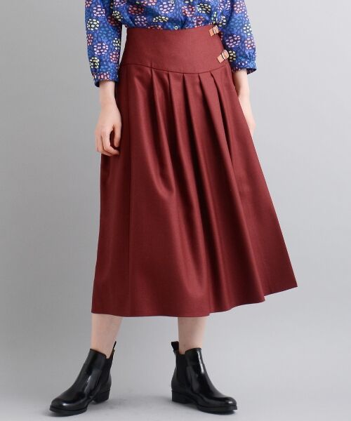 ＊＊NIMES / ニーム ミニ・ひざ丈スカート | ONEIL OF DUBLIN ソフトプリーツSK（アカ）