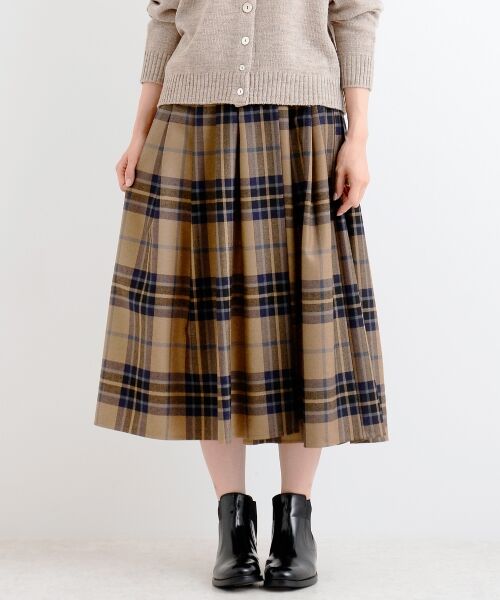 ＊＊NIMES / ニーム ミニ・ひざ丈スカート | ONEIL OF DUBLIN ソフトプリーツSK（ブラウン）