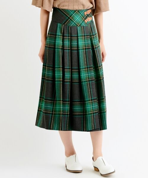 ＊＊NIMES / ニーム ミニ・ひざ丈スカート | ONEIL OF DUBLIN ソフトプリーツSK（グリーン）