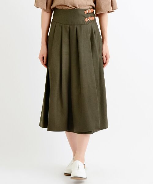 ＊＊NIMES / ニーム ミニ・ひざ丈スカート | ONEIL OF DUBLIN ソフトプリーツSK（カーキ）