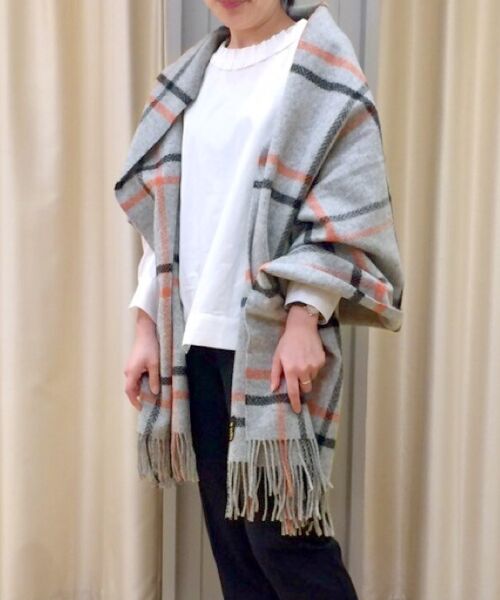 ＊＊NIMES / ニーム マフラー・ショール・スヌード・ストール | Glen Prince チェックストール（グレー）