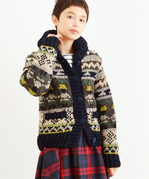 【お値引】NIMES ペルーニット カラフルボタンウールニットカーディガン S NIMES ペルーニット カラフルボタンウールニットカーディガン S相当